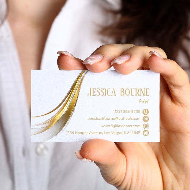 Carte De Visite Code QR Or Professionnel Moderne Minimaliste Doré (Créateur téléchargé)