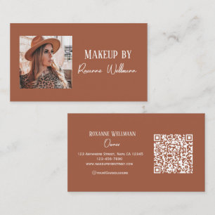 Carte De Visite Code QR personnalisable pour Maquillage avec écrit