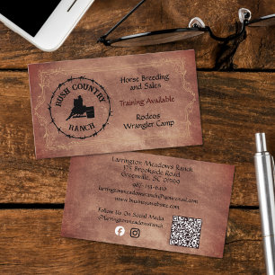 Carte De Visite Code QR personnalisé avec logo de Ranch Équestre O