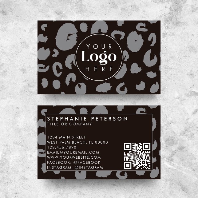 Carte De Visite Code QR personnalisé avec logo de société à impres (Créateur téléchargé)