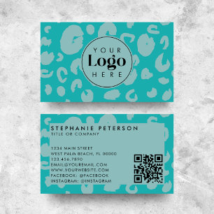 Carte De Visite Code QR personnalisé avec logo de société à motif 