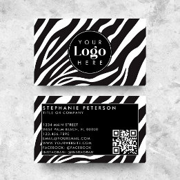 Carte De Visite Code QR personnalisé avec logo d'entreprise à moti
