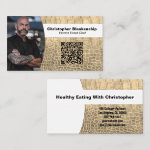 Carte De Visite Code QR personnalisé avec texture de peau de serpe