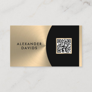 Carte De Visite Code QR personnalisé Black Gold