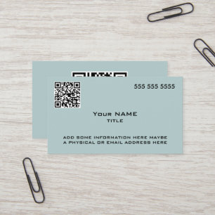 Carte De Visite Code QR personnalisé bleu moderne