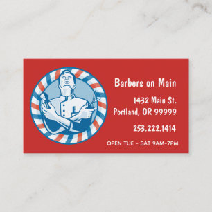 Carte De Visite Code QR personnalisé du badge en barbre rétro