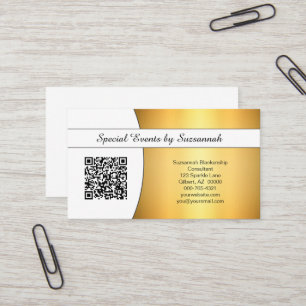 Carte De Visite Code QR personnalisé Gold Flare professionnel