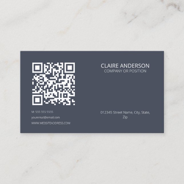 Carte De Visite Code QR personnalisé Logo blanc moderne personnali (Devant)