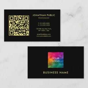Carte De Visite Code QR personnalisé Logo de votre entreprise Noir