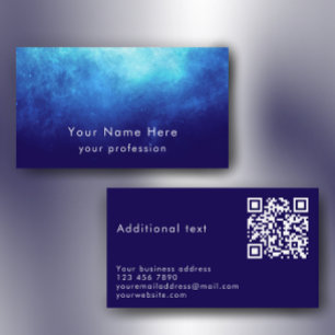 Carte De Visite Code QR personnalisé moderne et cool Blue Nebula T