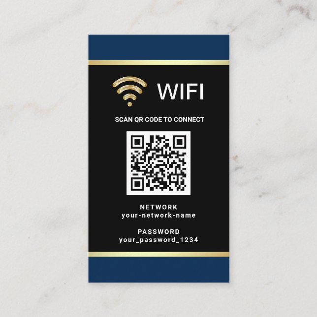 Carte De Visite Code QR personnalisé moderne pour mot de passe de  (Devant)