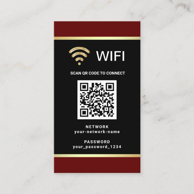 Carte De Visite Code QR personnalisé moderne pour mot de passe de  (Devant)