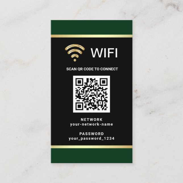 Carte De Visite Code QR personnalisé moderne pour mot de passe de  (Devant)