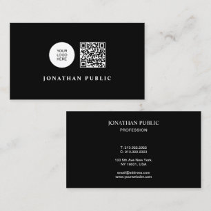 Carte De Visite Code QR personnalisé noir et blanc Téléchargez vot