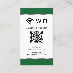 Carte De Visite Code QR personnalisé pour réseau Wifi et mot de pa