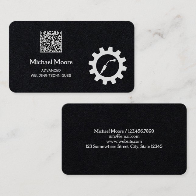 Carte De Visite Code QR personnalisé Premium (Devant / Derrière)