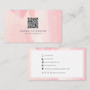 Carte De Visite Code QR personnel élégant couleur abstraite de l