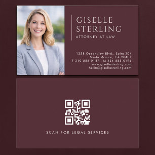 Carte De Visite Code QR photo avocat bordeaux