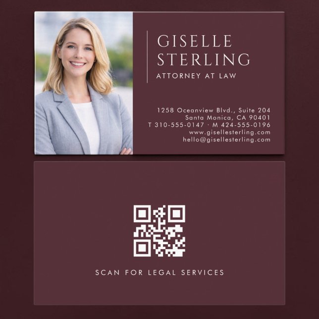Carte De Visite Code QR photo avocat bordeaux (Créateur téléchargé)