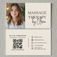 Code QR photo beige neutre Thérapeute de massage