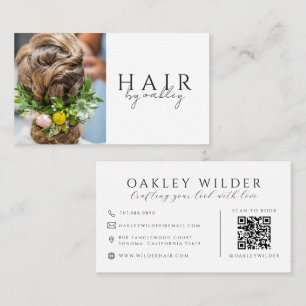 Carte De Visite Code QR Photo Coiffeur