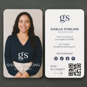 Carte De Visite Code QR photo d'agent immobilier Professionnel