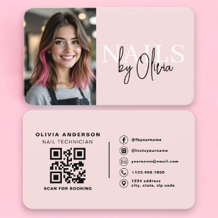 Carte De Visite Code QR photo d'artiste ongulaire professionnel