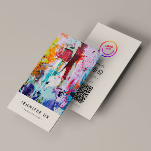 Carte De Visite Code QR photo d'artiste professionnel minimaliste