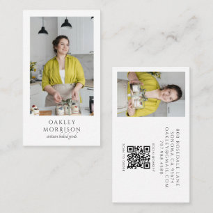 Carte De Visite Code QR photo de chef pâtissier Boulangerie Baker