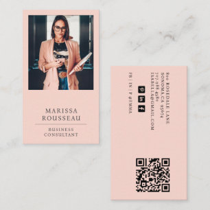 Carte De Visite Code QR photo de consultant en entreprise moderne