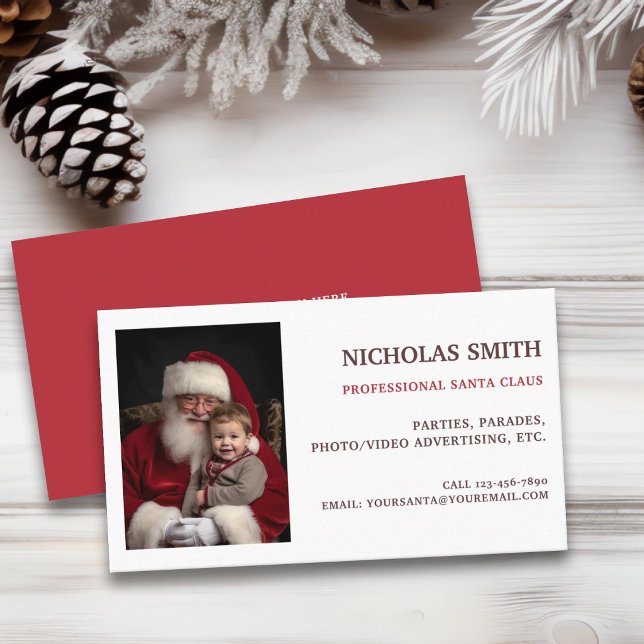 Carte De Visite Code QR photo de Père Noël professionnel (Créateur téléchargé)