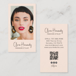 Carte De Visite Code QR photo de styliste de mode moderne