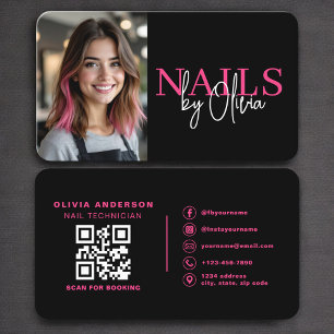 Carte De Visite Code QR photo de technicien en onglerie
