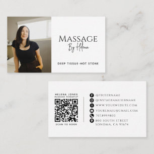 Carte De Visite Code QR photo de thérapeute en massage moderne