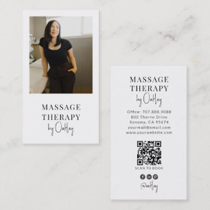 Carte De Visite Code QR photo de thérapeute en massage moderne