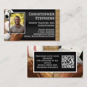 Carte De Visite Code QR Photo Entraîneur Personnel de Sport Coach
