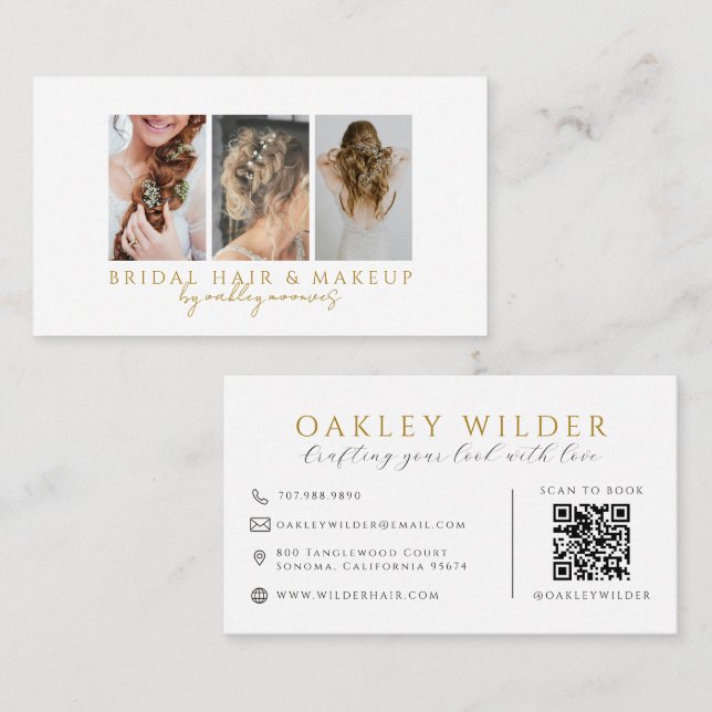 Carte De Visite Code QR photo Maquillage Coiffure (Devant / Derrière)