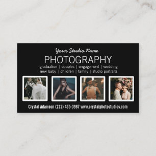 Carte De Visite Code QR photo Photographe Photographie noir