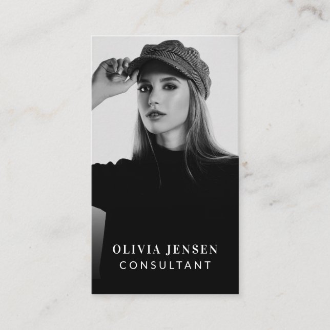 Carte De Visite Code QR photo professionnelle et minimale (Devant)