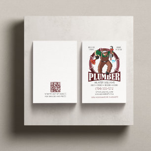 Carte De Visite Code QR Plumber Entrepreneur Outils Plomber Plumbi