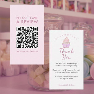 Carte De Visite Code QR pour laisser un avis sur un Cupcake à l'aq
