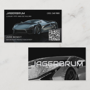 Carte De Visite Code QR pour PPF de supercar de luxe et détail aut