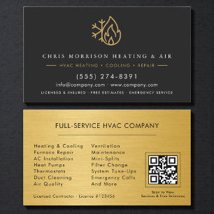 Carte De Visite Code QR pour service et installation CVC