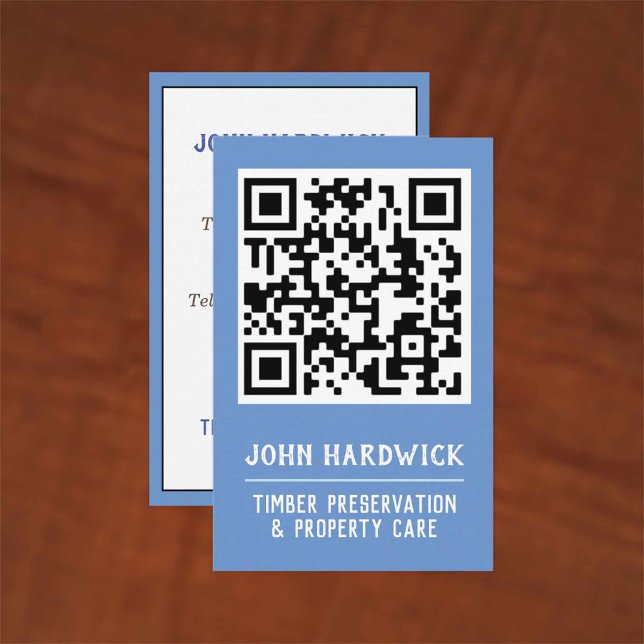 Carte De Visite Code QR Préservation du Bois & Entretien des Biens (Créateur téléchargé)