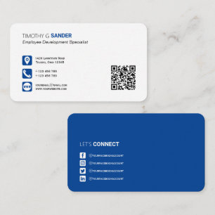 Carte De Visite Code QR professionnel avec icône de médias sociaux