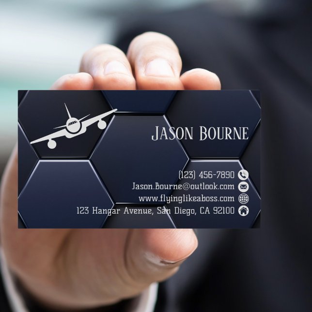 Carte De Visite Code QR Professionnel Bleu Blanc Moderne (Créateur téléchargé)