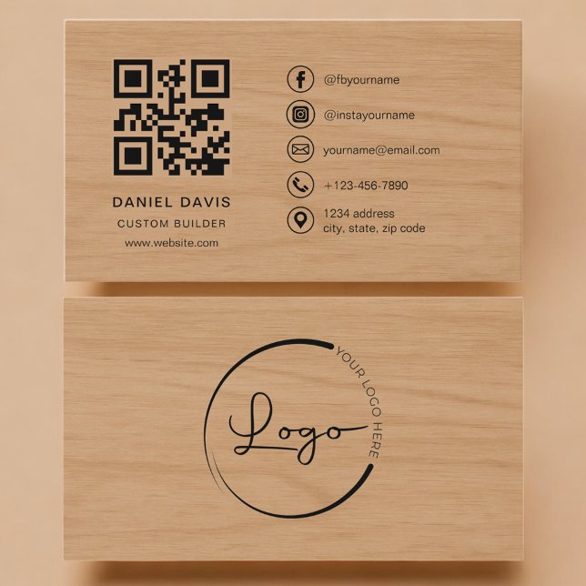 Carte De Visite Code QR Professionnel Constructeur sur Mesure en B (Créateur téléchargé)