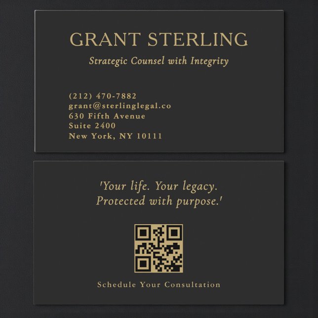 Carte De Visite Code QR professionnel de cabinet d'avocats moderne (Créateur téléchargé)
