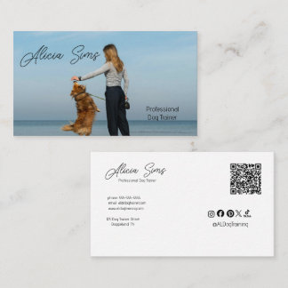 Carte De Visite Code QR professionnel de dresseur de chiens person