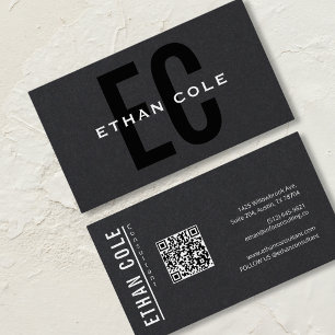 Carte De Visite Code QR professionnel de la typographie minimalist